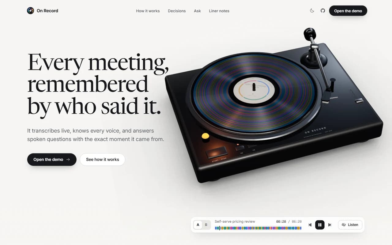 Screenshot of On Record